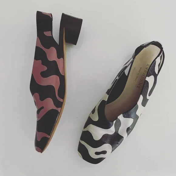 SOLD🏁Everlane handpainted square toe slingbacks - Picture 1 of 7